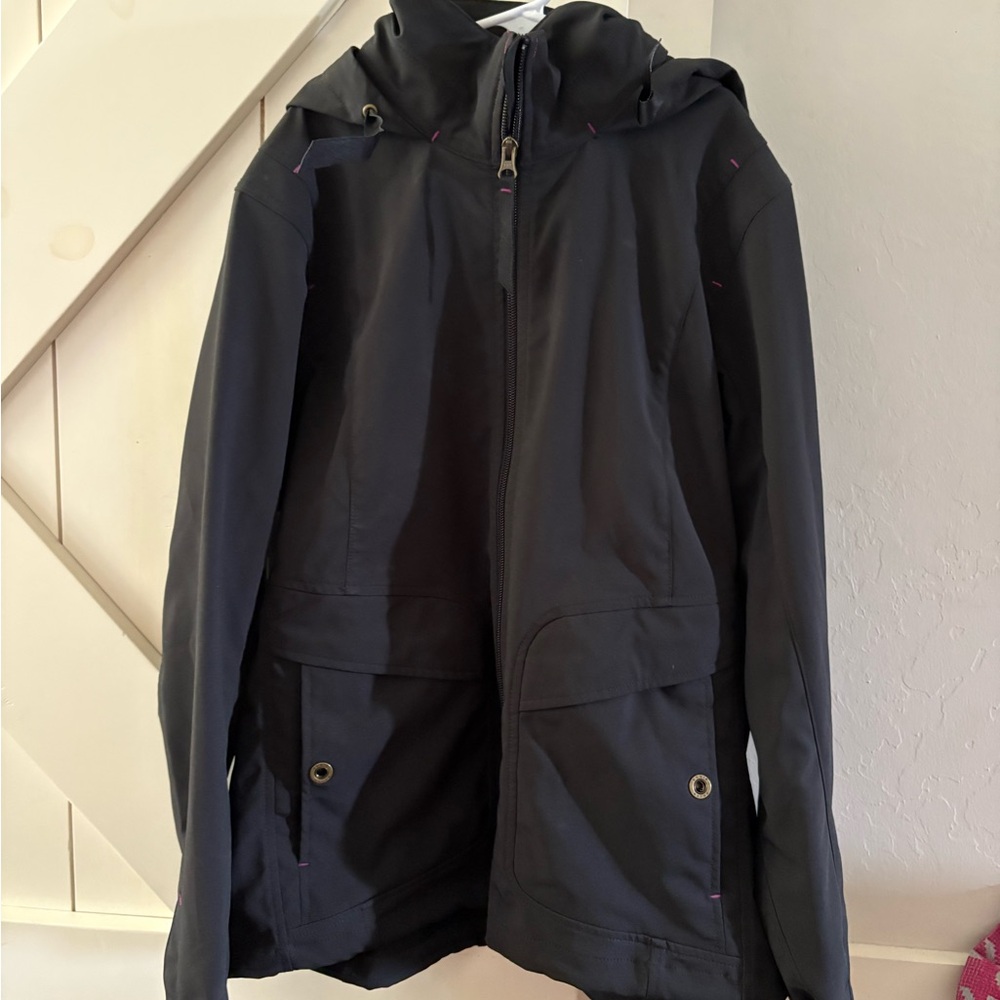 Eddie Bauer Black Hooded Rain Resistant Jacket, Women’s L